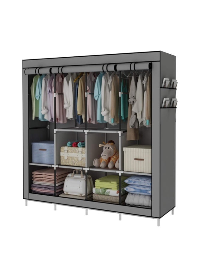 Big Bedroom Wardrobe Can Organize Bookshelves, Stable, Modern, Minimalist,With Hangers And Steel Pipes For Storing Clothes,Used For Renting Apartments,Decoration,Autumn Decoration,Holiday Decoration,Room Decoration,Home Decoration - Image 1